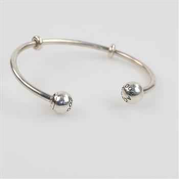 Pandora Sterling Silver Charm Cuff Bracelet