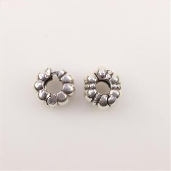 Pandora Sterling Silver Charms, 2 Pieces