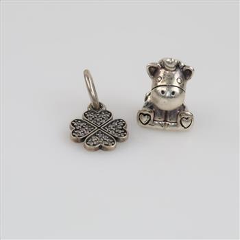 Pandora Sterling Silver Charms, 2 Pieces