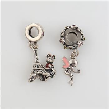 Pandora Sterling Silver Charms, 2 Pieces