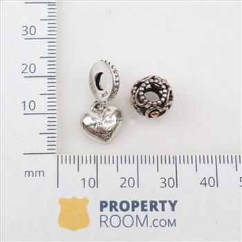 Pandora Sterling Silver Charms, 2 Pieces
