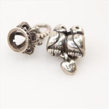 Pandora Sterling Silver Charms, 2 Pieces