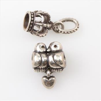 Pandora Sterling Silver Charms, 2 Pieces