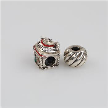 Pandora Sterling Silver Charms, 2 Pieces