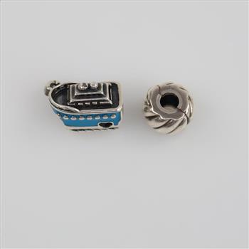 Pandora Sterling Silver Charms, 2 Pieces