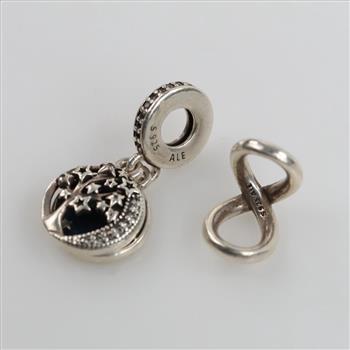 Pandora Sterling Silver Charms, 2 Pieces
