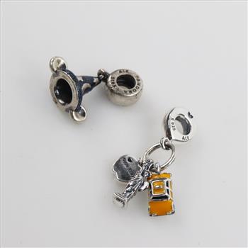 Pandora Sterling Silver Charms, 2 Pieces