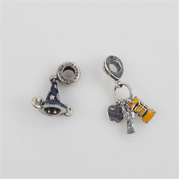 Pandora Sterling Silver Charms, 2 Pieces