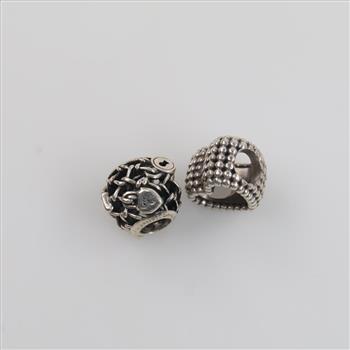 Pandora Sterling Silver Charms, 2 Pieces