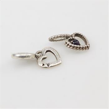 Pandora Sterling Silver Charms, 2 Pieces