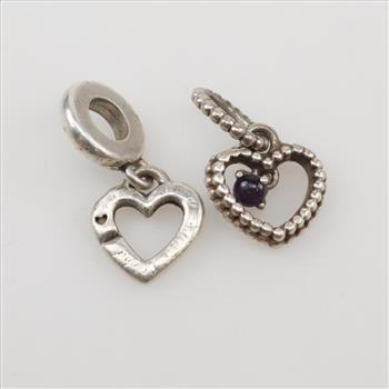 Pandora Sterling Silver Charms, 2 Pieces