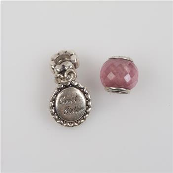 Pandora Sterling Silver Charms, 2 Pieces