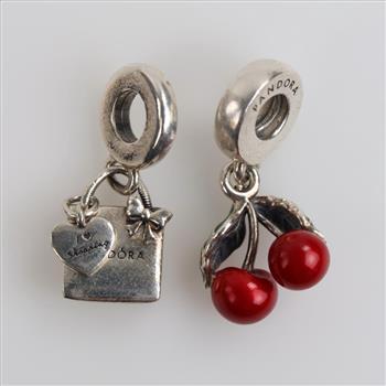 Pandora Sterling Silver Charms, 2 Pieces