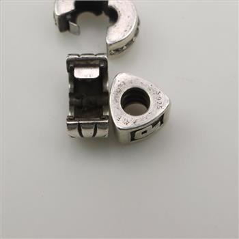 Pandora Sterling Silver Charms, 3 Pieces