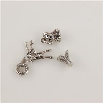 Pandora Sterling Silver Charms, 3 Pieces