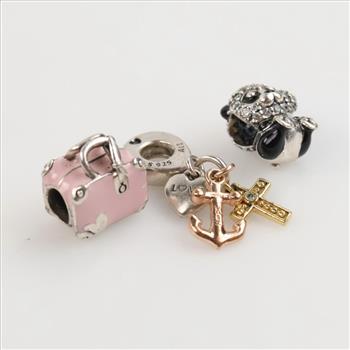 Pandora Sterling Silver Charms, 3 Pieces
