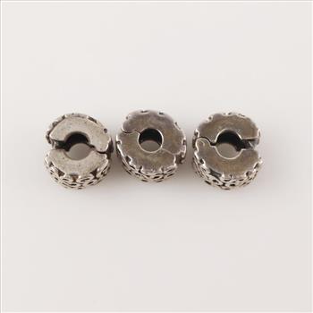 Pandora Sterling Silver Charms, 3 Pieces