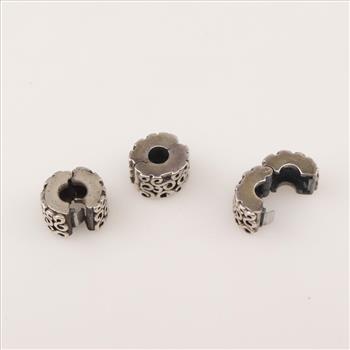 Pandora Sterling Silver Charms, 3 Pieces