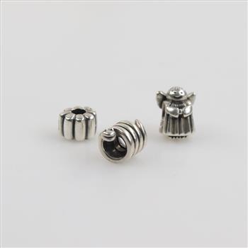 Pandora Sterling Silver Charms, 3 Pieces