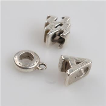 Pandora Sterling Silver Charms, 3 Pieces
