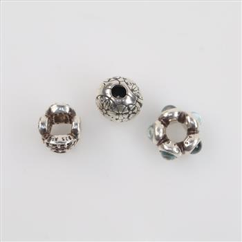 Pandora Sterling Silver Charms, 3 Pieces