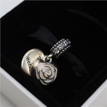 Pandora Sterling Silver Charms, 3 Pieces