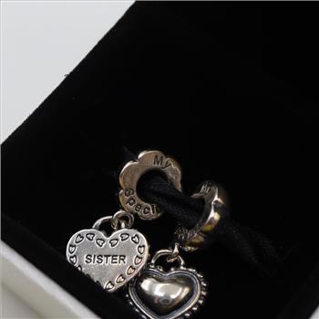 Pandora Sterling Silver Charms, 3 Pieces