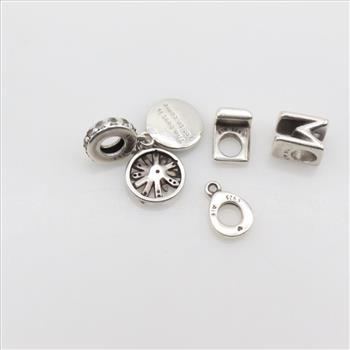 Pandora Sterling Silver Charms, 4 Pieces