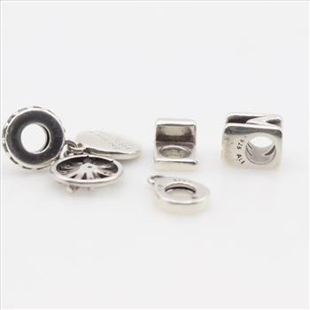 Pandora Sterling Silver Charms, 4 Pieces