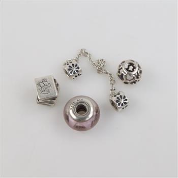 Pandora Sterling Silver Charms, 4 Pieces