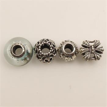 Pandora Sterling Silver Charms, 4 Pieces