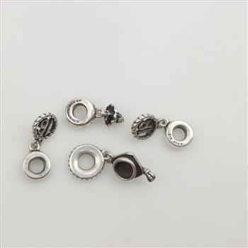 Pandora Sterling Silver Charms, 4 Pieces