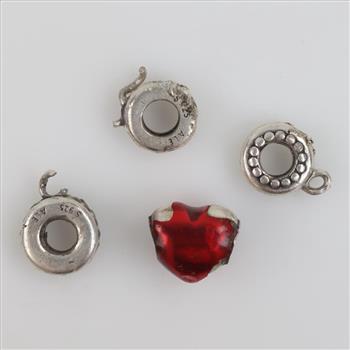 Pandora Sterling Silver Charms, 4 Pieces