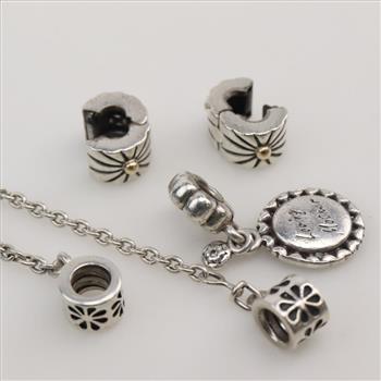 Pandora Sterling Silver Charms, 4 Pieces