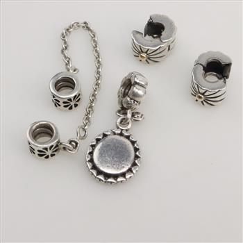 Pandora Sterling Silver Charms, 4 Pieces