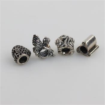 Pandora Sterling Silver Charms, 4pieces