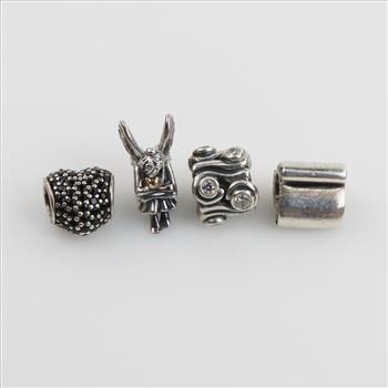 Pandora Sterling Silver Charms, 4pieces
