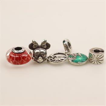 Pandora Sterling Silver Charms Includes Disney, 4 Pieces
