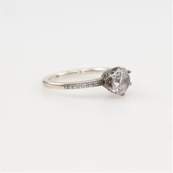 Pandora Sterling Silver Clear Sparkling Crown Solitaire Ring