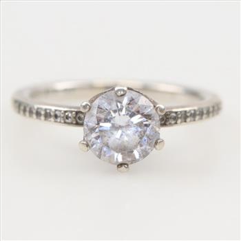 Pandora Sterling Silver Clear Sparkling Crown Solitaire Ring