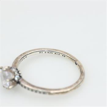Pandora Sterling Silver Clear Sparkling Crown Solitaire Ring