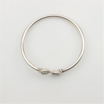 Pandora Sterling Silver Clear Stone Cuff Bracelet