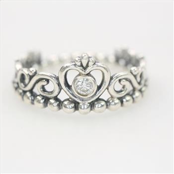 Pandora Sterling Silver Clear Stone My Princess Tiara Ring | Property Room