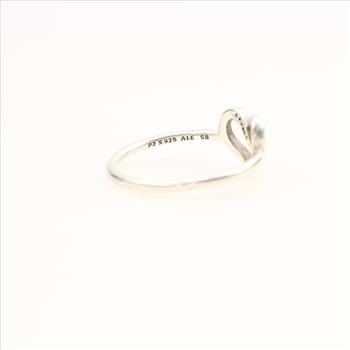 Pandora Sterling Silver Clear Stone Ribbons Of Love Ring