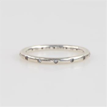 Pandora Sterling Silver Clear Stone Simple Sparkling Band