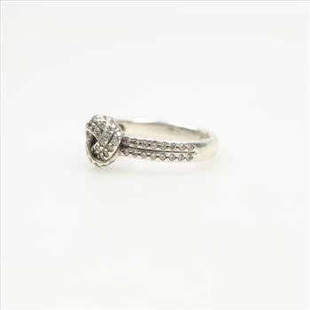 Pandora Sterling Silver Clear Stone Sparkling Love Knot Ring