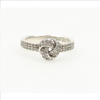 Pandora Sterling Silver Clear Stone Sparkling Love Knot Ring