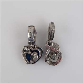 Pandora Sterling Silver Dangle Charms, 2 Pieces
