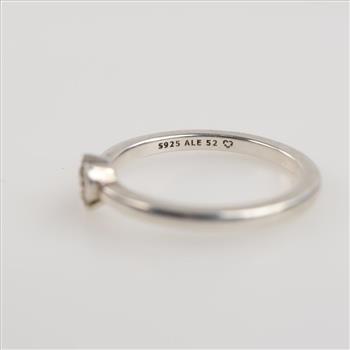 Pandora Sterling Silver Diamond Talisman Heart Ring