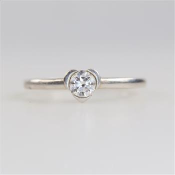 Pandora Sterling Silver Diamond Talisman Heart Ring